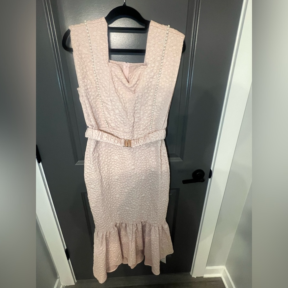 Elegant Pink Textured Dress